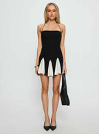 Women's Delamere Mini Dress Black / White Contrast — Dress