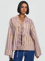 Women's Spiri Shirt Pink Stripe — Top