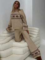 Women's Anok Graphic Sweater Cream / Brown