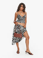 Women's Cabernet Asymmetrical Set Zebra