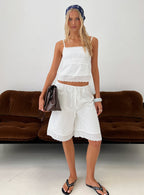 Women's Sakai Broderie Detail Top White