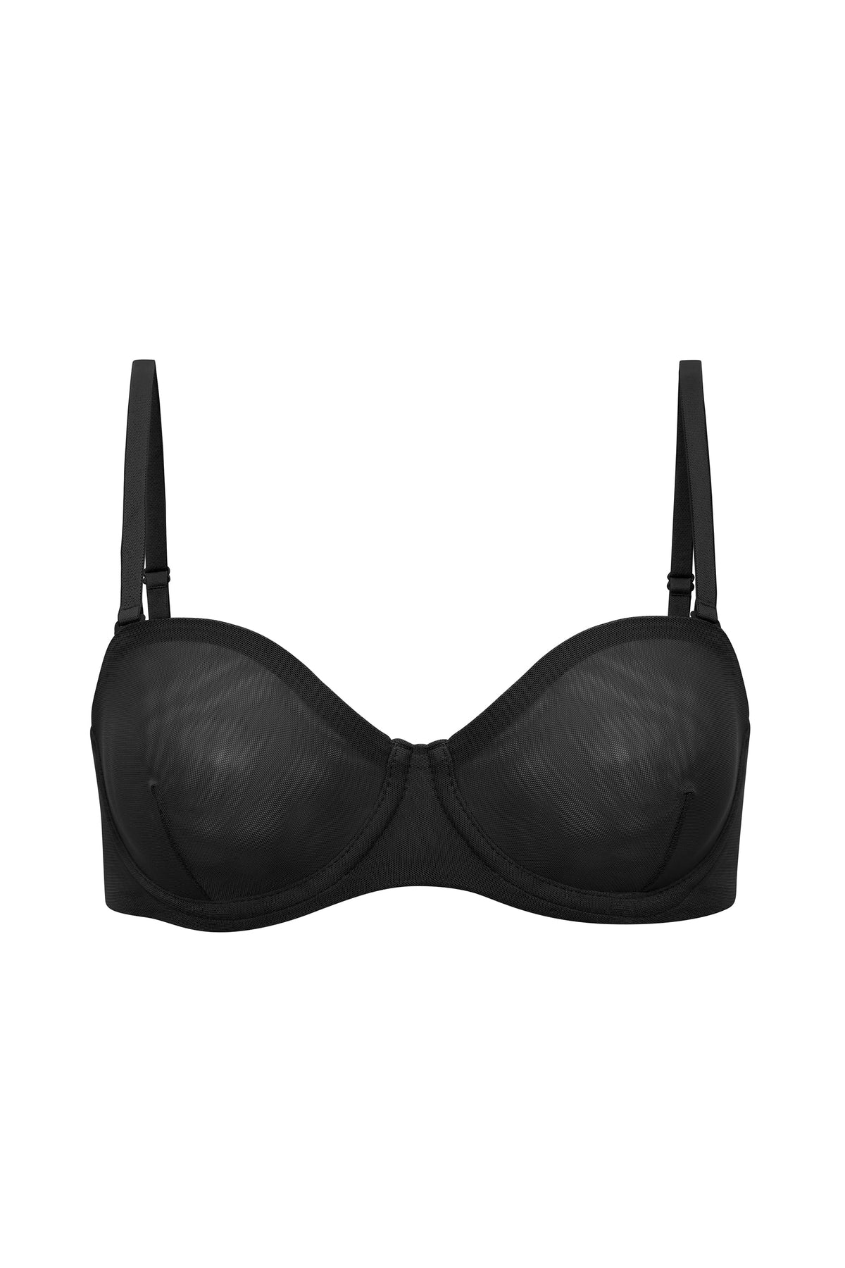 Women's Soft Mesh Strapless Bra in Black — Intimates