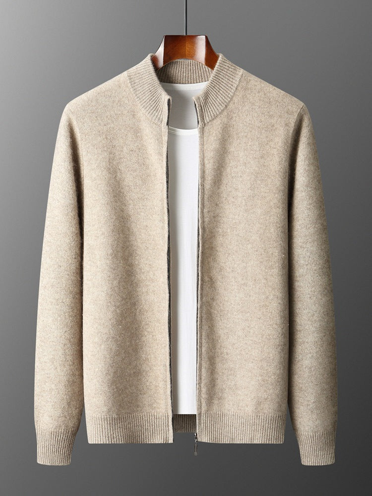 Women's Stand-Collar Wool Cardigan
