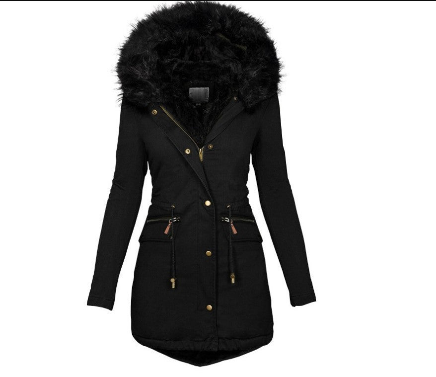Women's Plush-Trim Hooded Parka