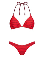Women's Jenner Reversible Triangle Bikini Top Red Polka — Swimwear