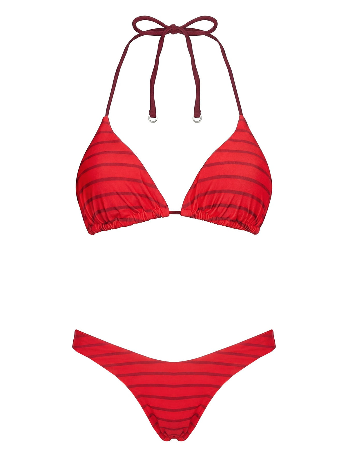 Women's Jenner Reversible Triangle Bikini Top Red Polka — Swimwear