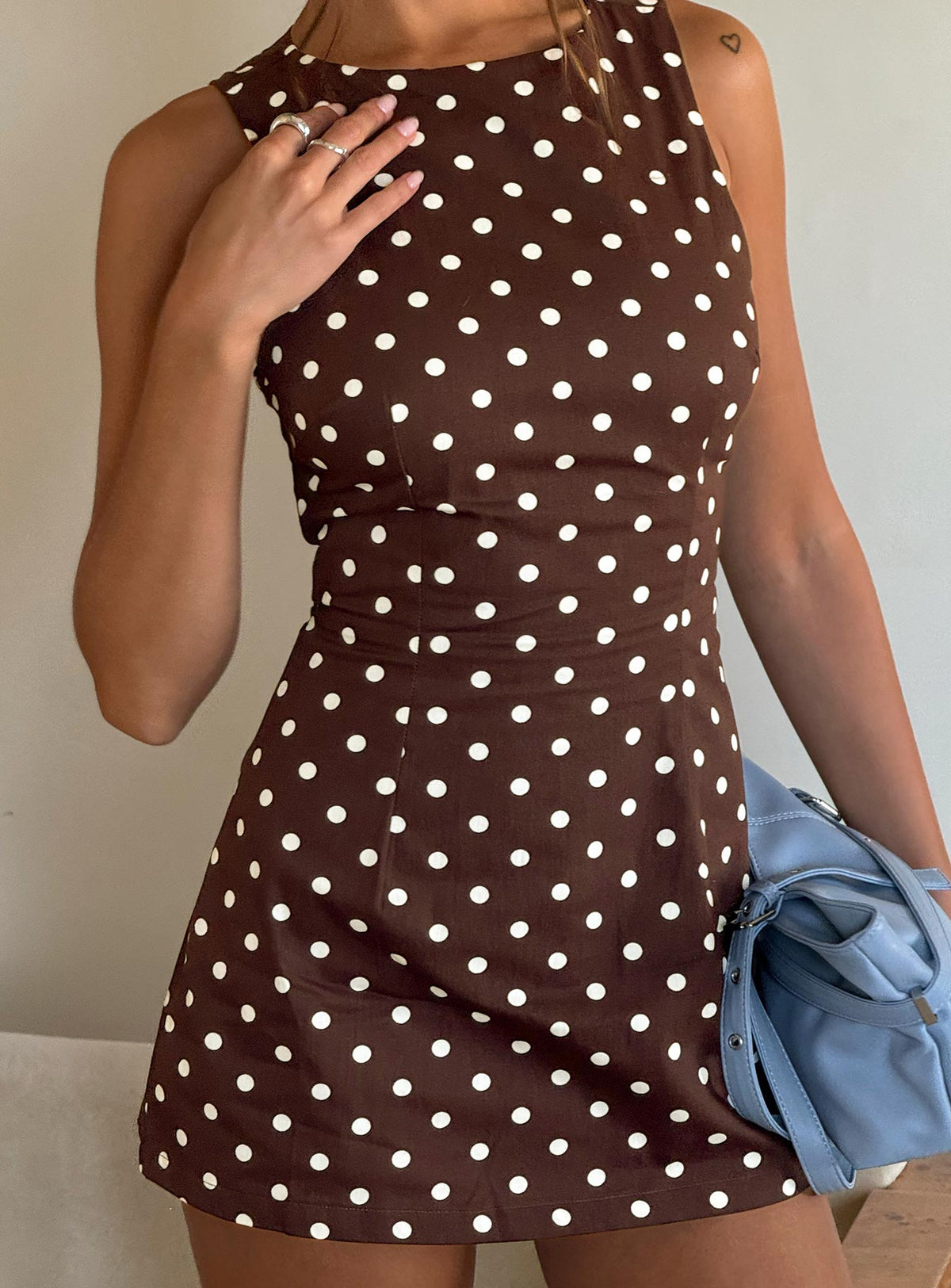 Women's Yumiko Romper Brown Polka Dot