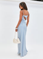 Women's Linger Bias Cut Maxi Dress Blue — Dress