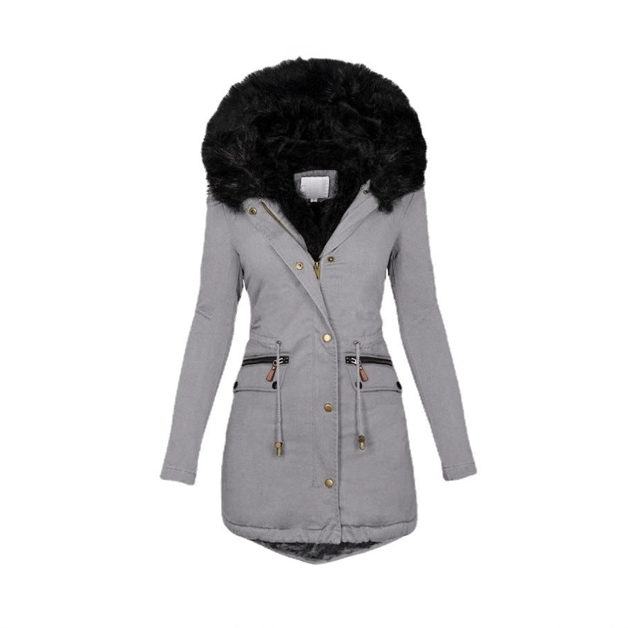 Women's Plush-Trim Hooded Parka