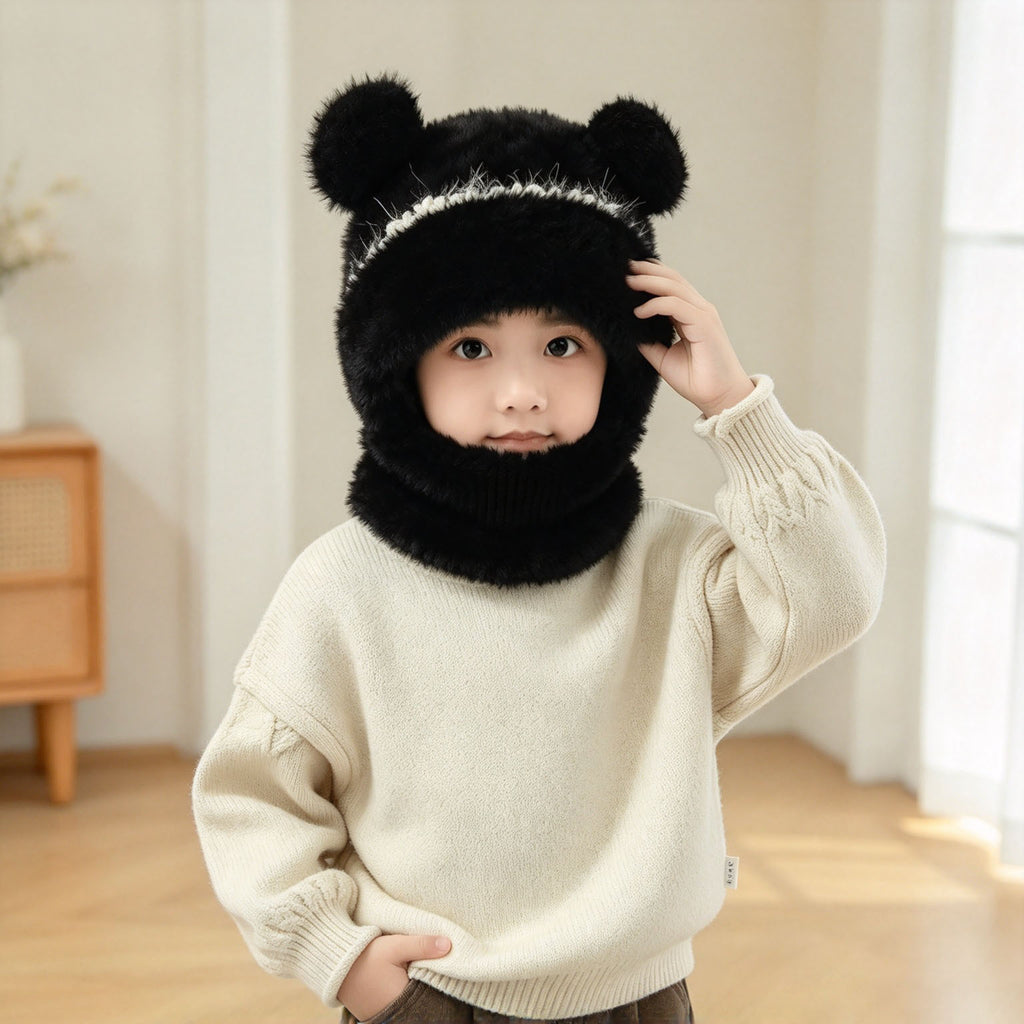 Plush Bear-Ear Hood - Adult & Kids