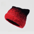 Plush Cat-Ear Knit Beanie