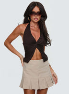 Women's No Hard Feelings Twist Top Brown