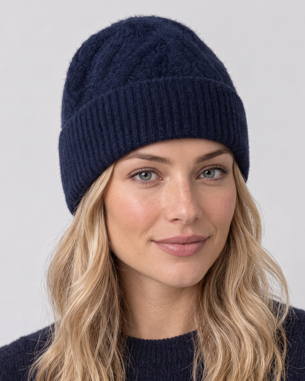 Women's Thick-Knit Cashmere Beanie — hero [WB final 4:5 3]