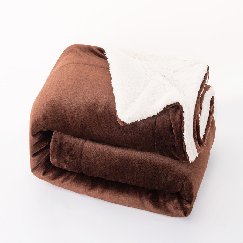 Double-Layer Sherpa Throw Blanket