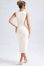 Women's Sweetheart-Neck Midaxi Dress in Ivory — Dress
