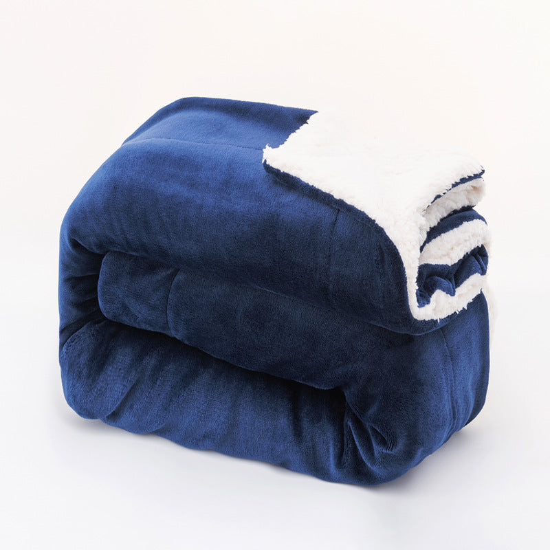 Double-Layer Sherpa Throw Blanket