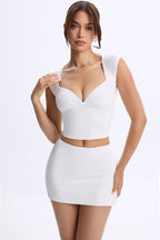 Women's Modal Mid-Rise Micro Mini Skirt in White
