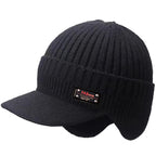Fleece-Lined Knit Visor Hat