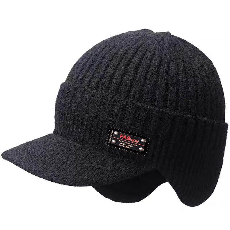 Fleece-Lined Knit Visor Hat