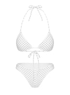 Women's Jenner Triangle Bikini Top White / Black — Swimwear