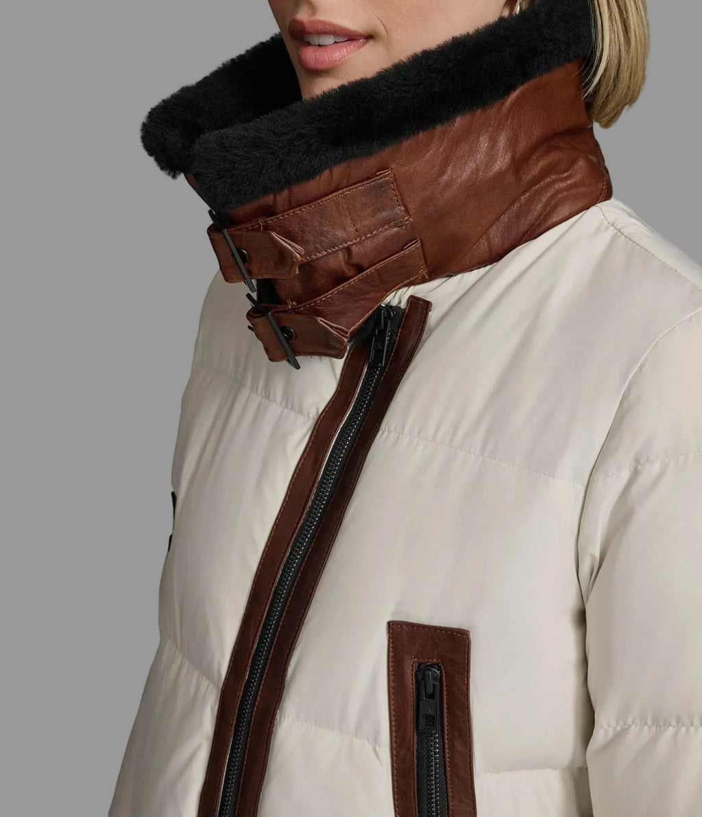Dutton Down Parka with Leather Trim