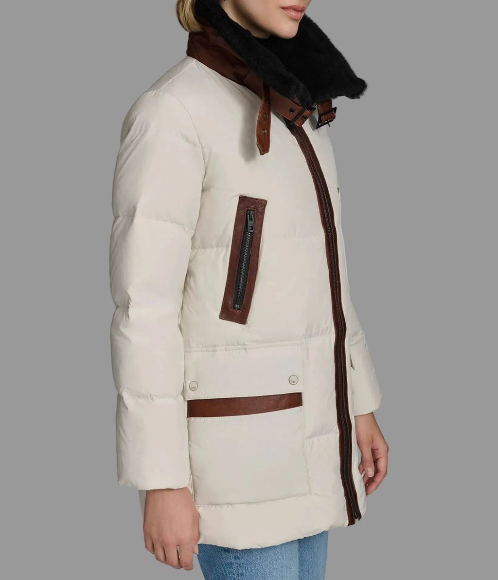 Dutton Down Parka with Leather Trim