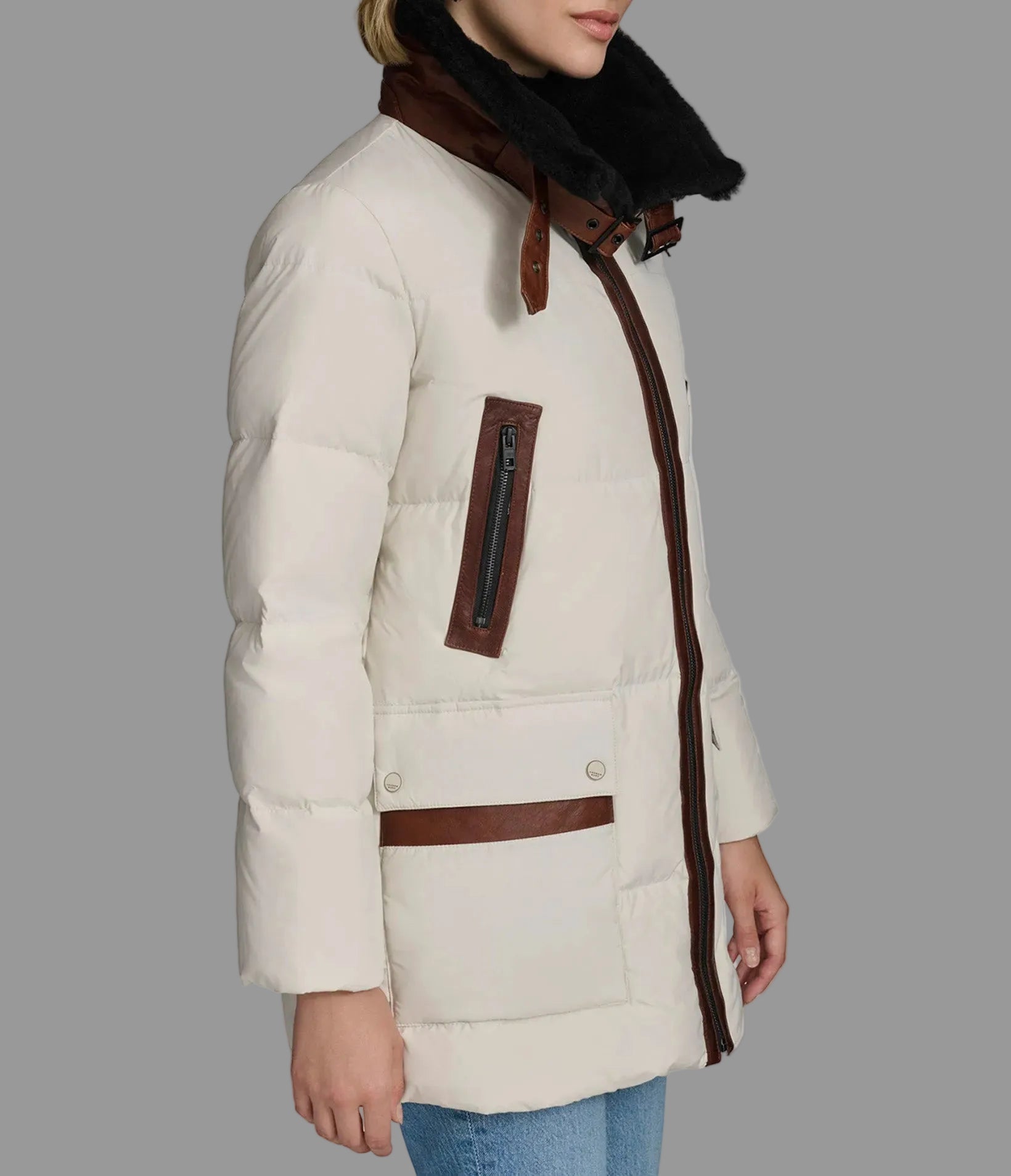 Dutton Down Parka with Leather Trim