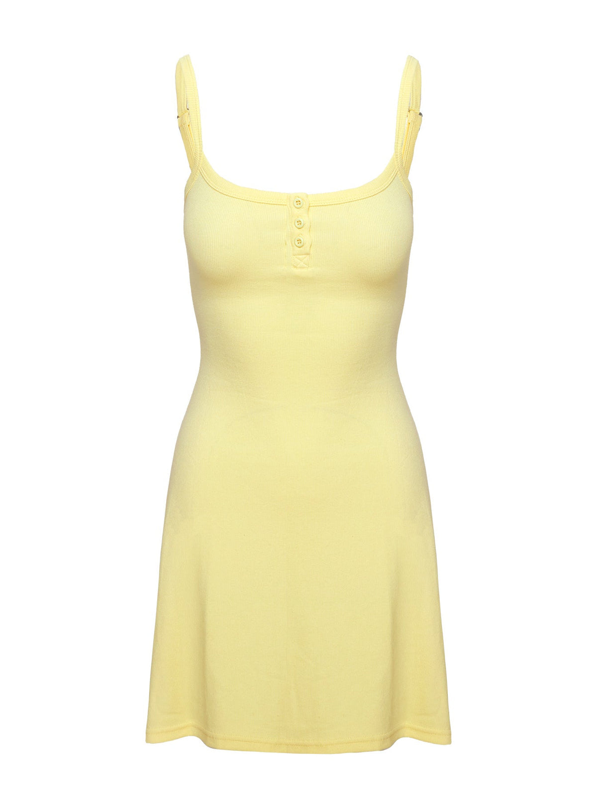 Women's Baseline Rib Mini Dress Yellow — Dress