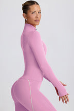 Women's Soft Active Zip-Up Jacket in Dusty Pink — Activewear
