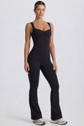 Women's Soft Active Cut Out Back Jumpsuit in Black