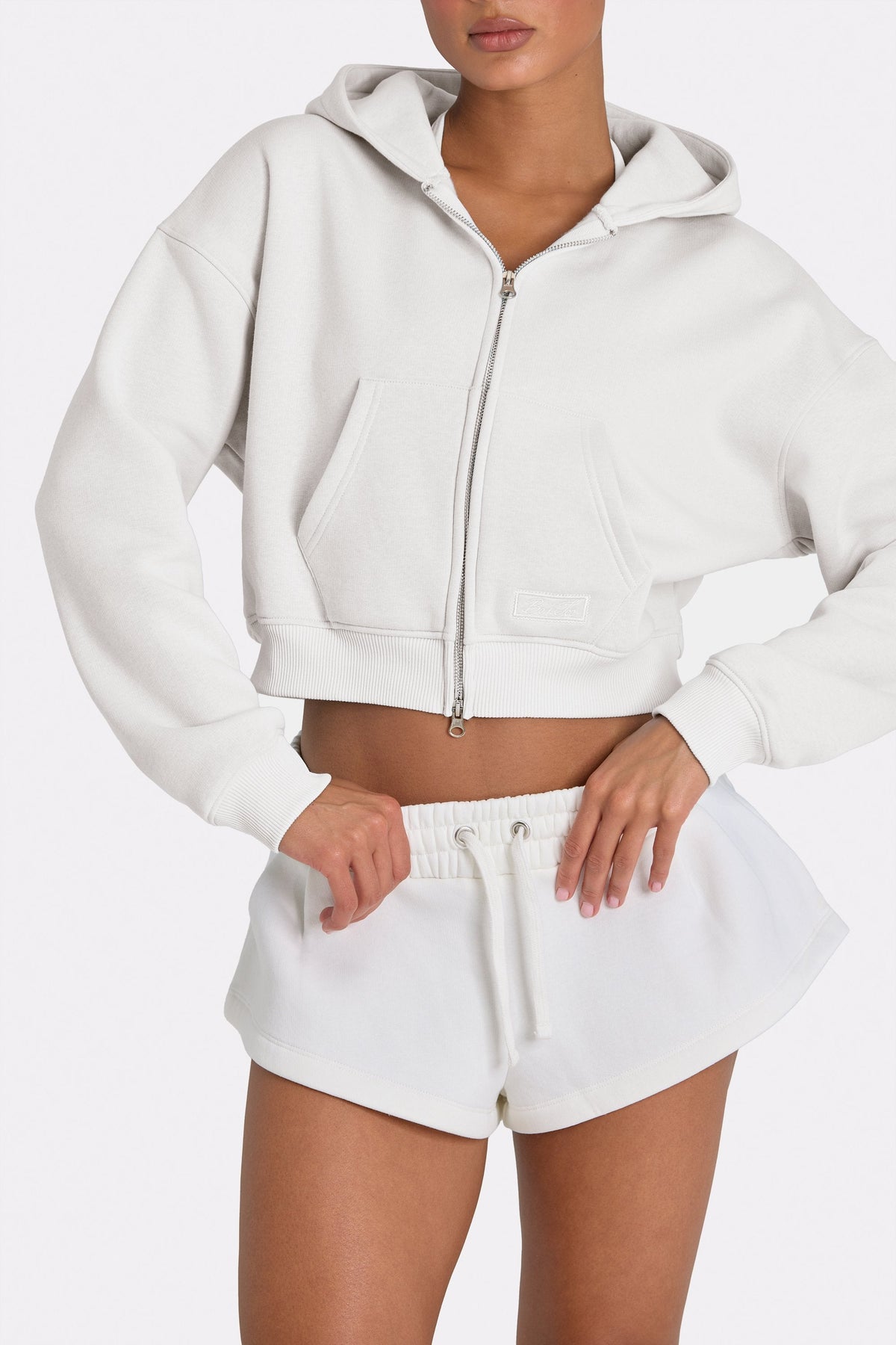 Women's Oversized Zip-Up Hoodie in Coconut — Sweater