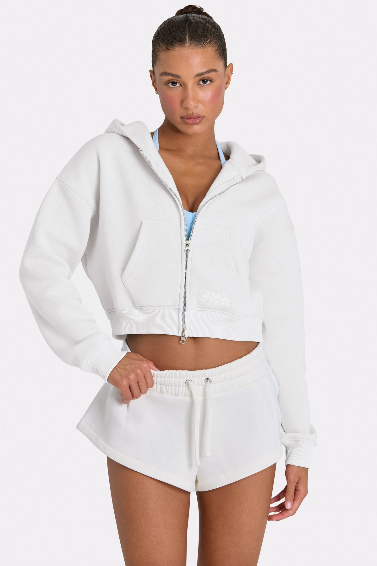 Women's Oversized Zip-Up Hoodie in Coconut — Sweater