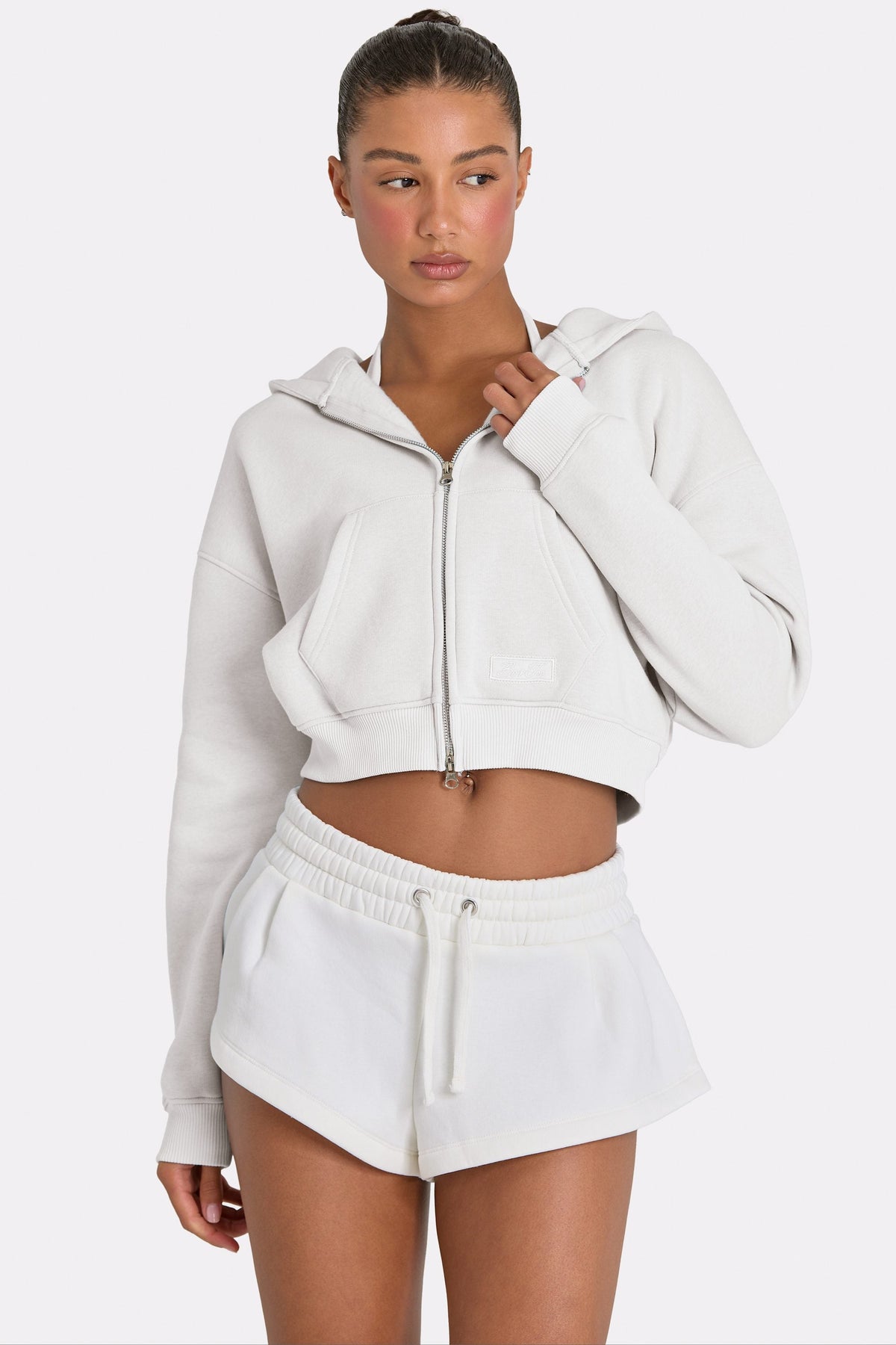 Women's Oversized Zip-Up Hoodie in Coconut — Sweater