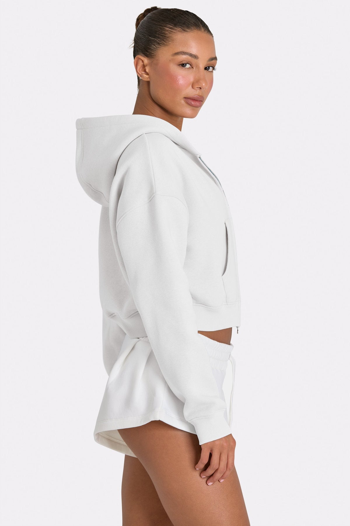 Women's Oversized Zip-Up Hoodie in Coconut — Sweater