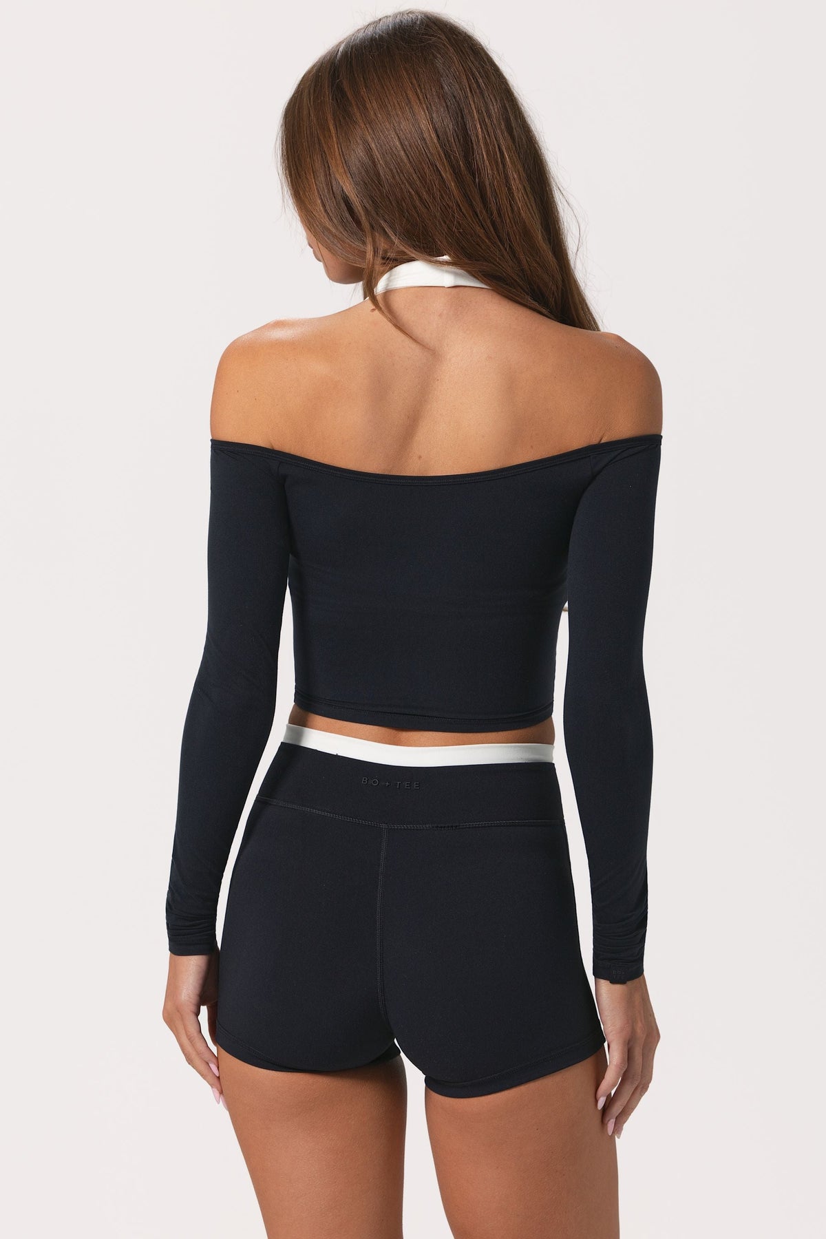 Women's Soft Jersey Off-Shoulder Top in Black