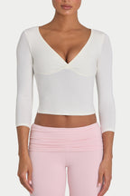 Women's ButterCloud 3/4 Sleeve Top in Coconut