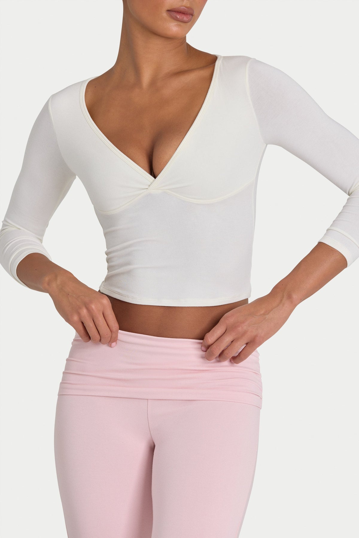 Women's ButterCloud 3/4 Sleeve Top in Coconut