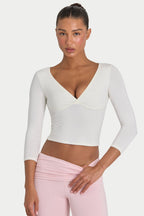Women's ButterCloud 3/4 Sleeve Top in Coconut