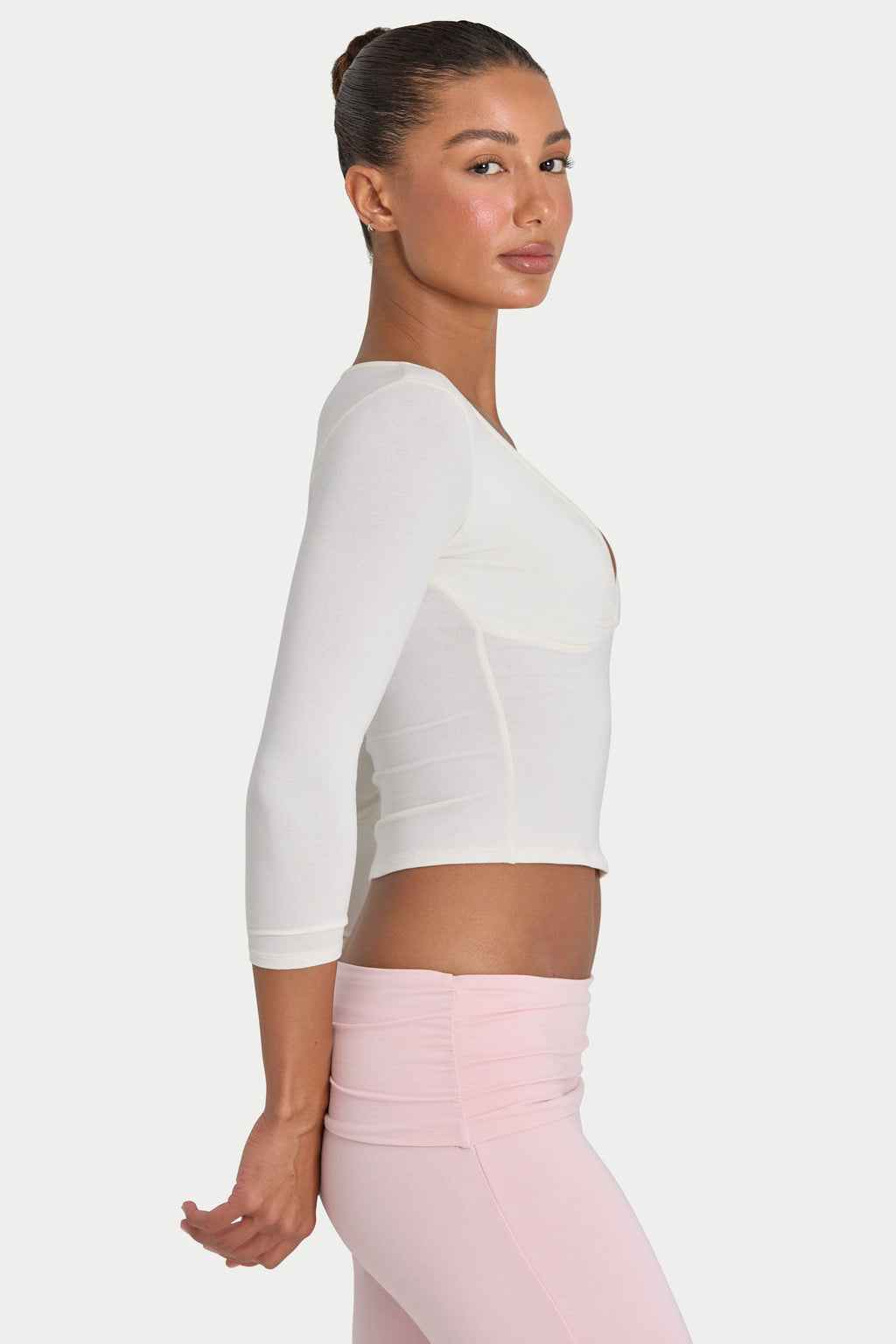 Women's ButterCloud 3/4 Sleeve Top in Coconut