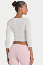 Women's ButterCloud 3/4 Sleeve Top in Coconut