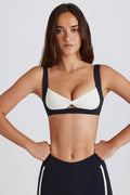 Women's Soft Active Twist-Front Sports Bra in Black — Activewear