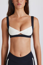 Women's Soft Active Twist-Front Sports Bra in Black — Activewear