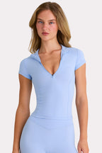 Women's Soft Active Quarter-Zip Top in Sky — Activewear