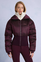 Women's Waterproof Layered Ski Jacket in Burgundy