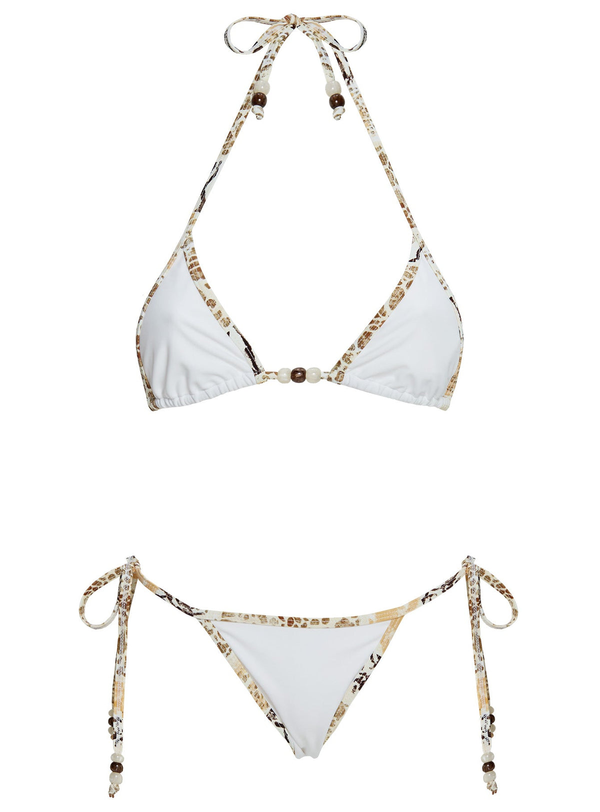 Women's Beasley Tie Side Bikini Bottoms White / Animal Multi — Swimwear