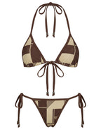 Women's Blaylock Triangle Bikini Top Yellow Geo — Swimwear