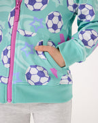 Aqua Soccer Stars Zip Hoodie — Sweaters Jackets