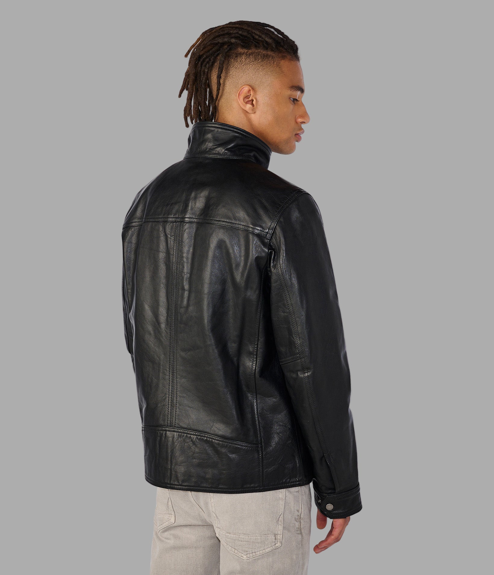 Sean Vintage Leather Racer Jacket