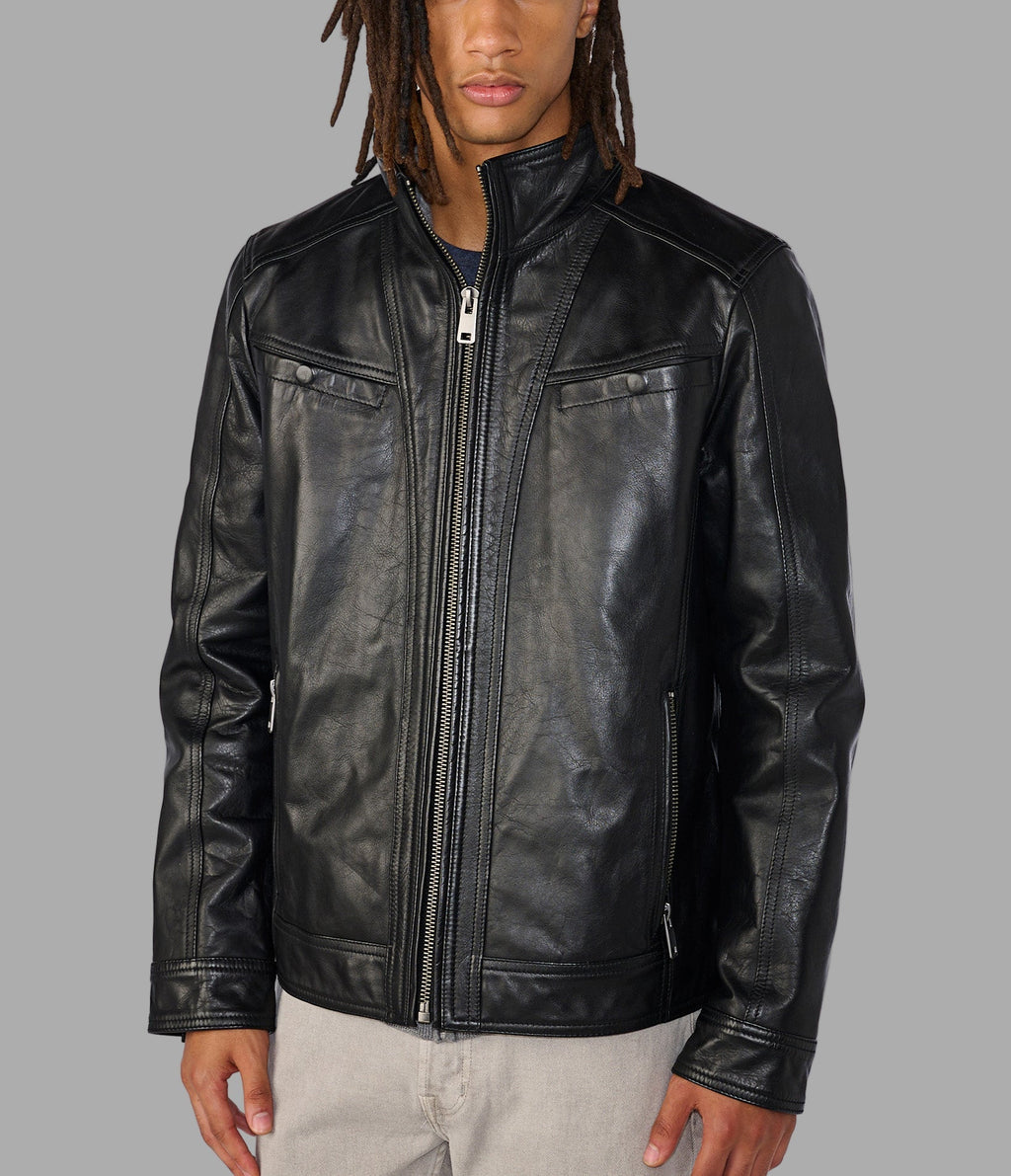 Sean Vintage Leather Racer Jacket