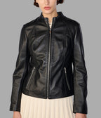 Meg Leather Scuba Jacket